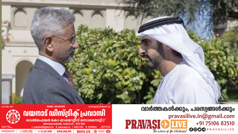 ദുബായ് കിരീടാവകാശി ഷെയ്ഖ് ഹംദാനെ ഇന്ത്യ സന്ദര്‍ശിക്കാന്‍ ക്ഷണിച്ചു